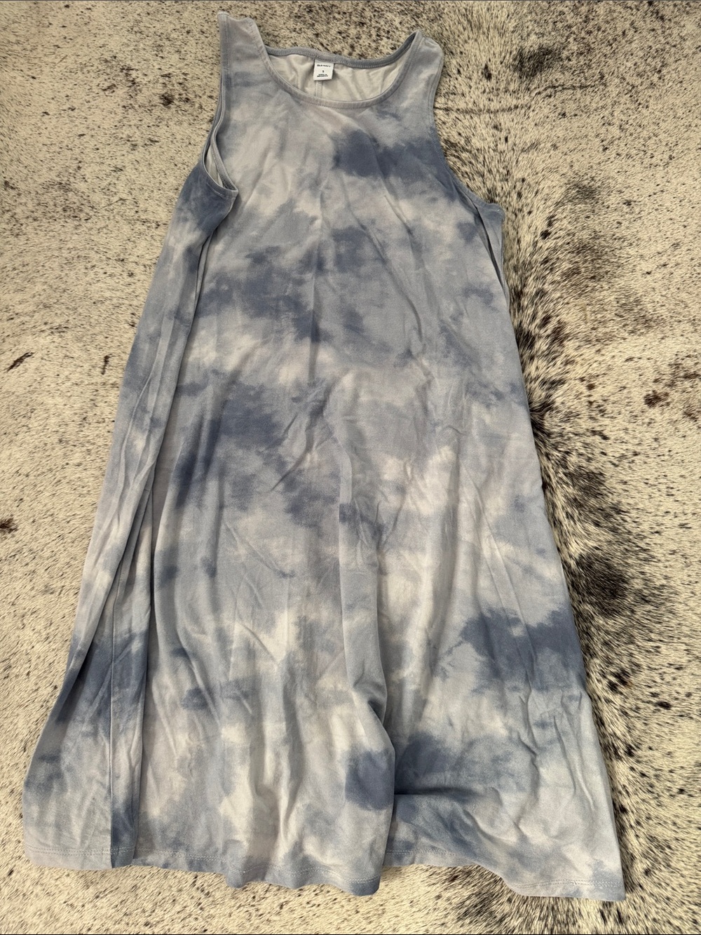 Old Navy Blue and White Tie-Dye Sleeveless Dress